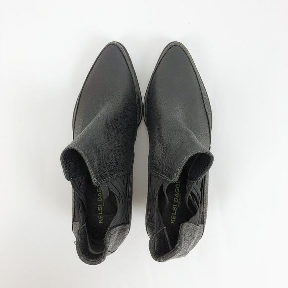 KELSI DAGGER Women's Elsewhere Ankle Boot Size 6 Black Leather Block Heel NWOB - Picture 9 of 12